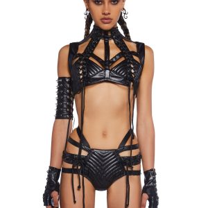 Rude Awakening Harness Bra Top - Black