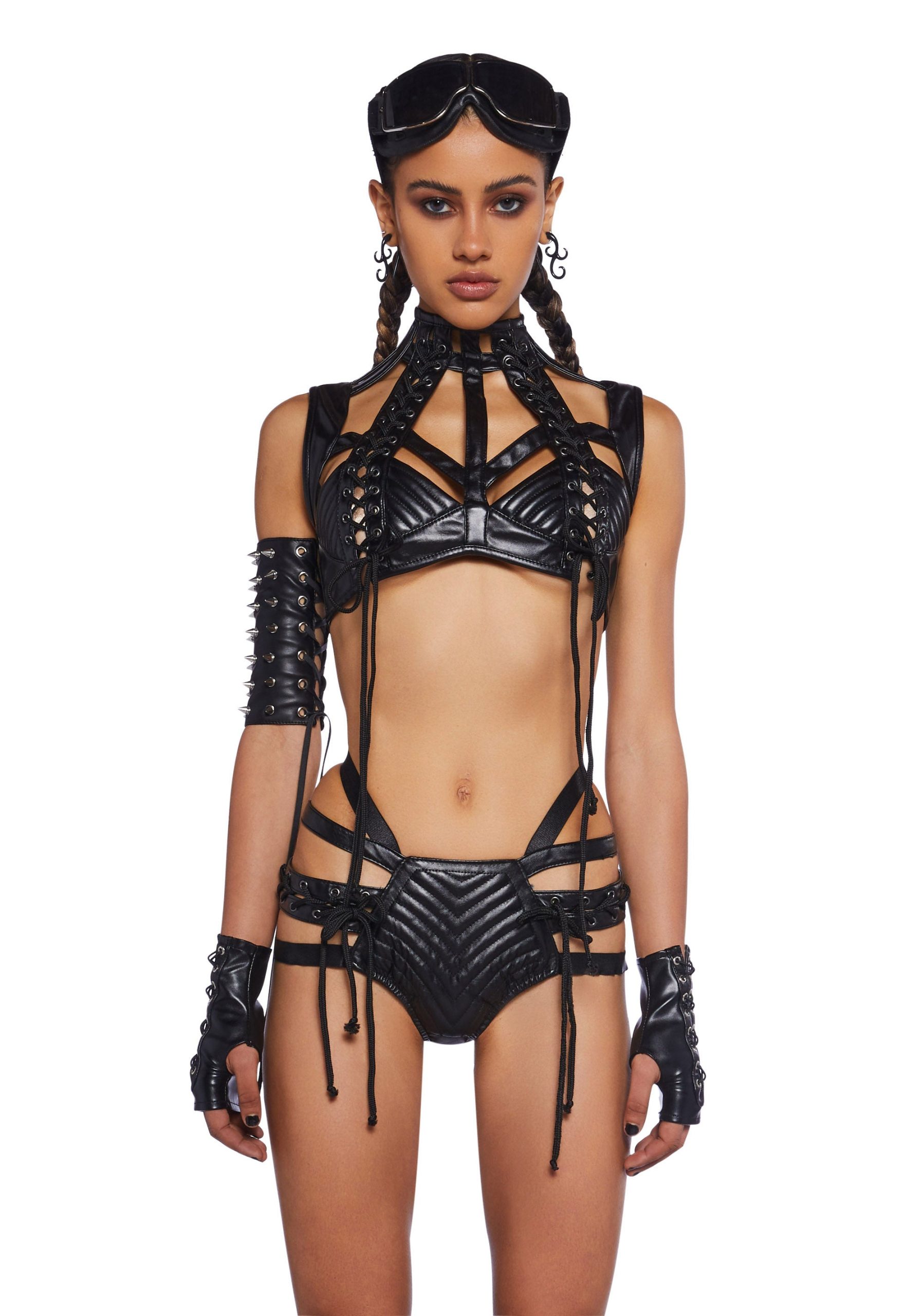 Rude Awakening Harness Bra Top - Black