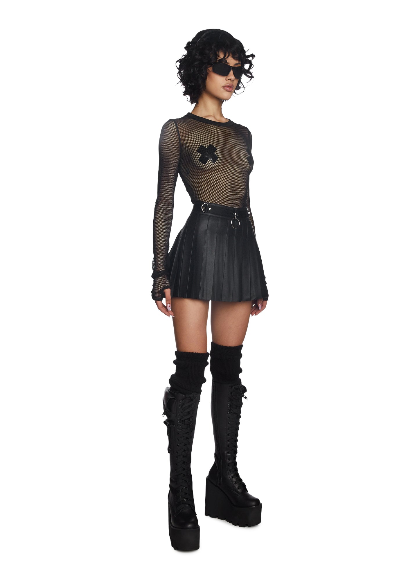 Spade Pleated Micro Mini Skirt - Image 3