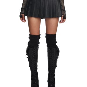 Spade Pleated Micro Mini Skirt