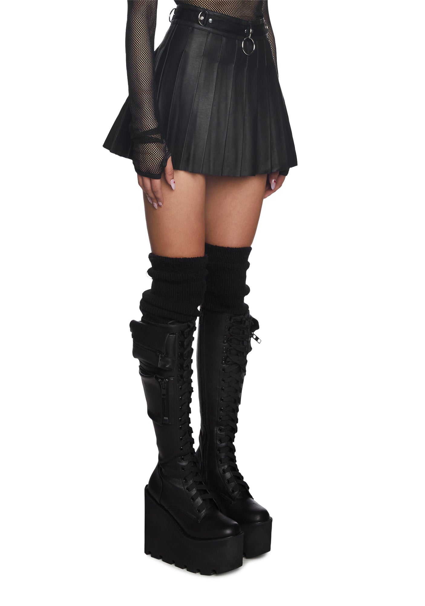Spade Pleated Micro Mini Skirt - Image 4