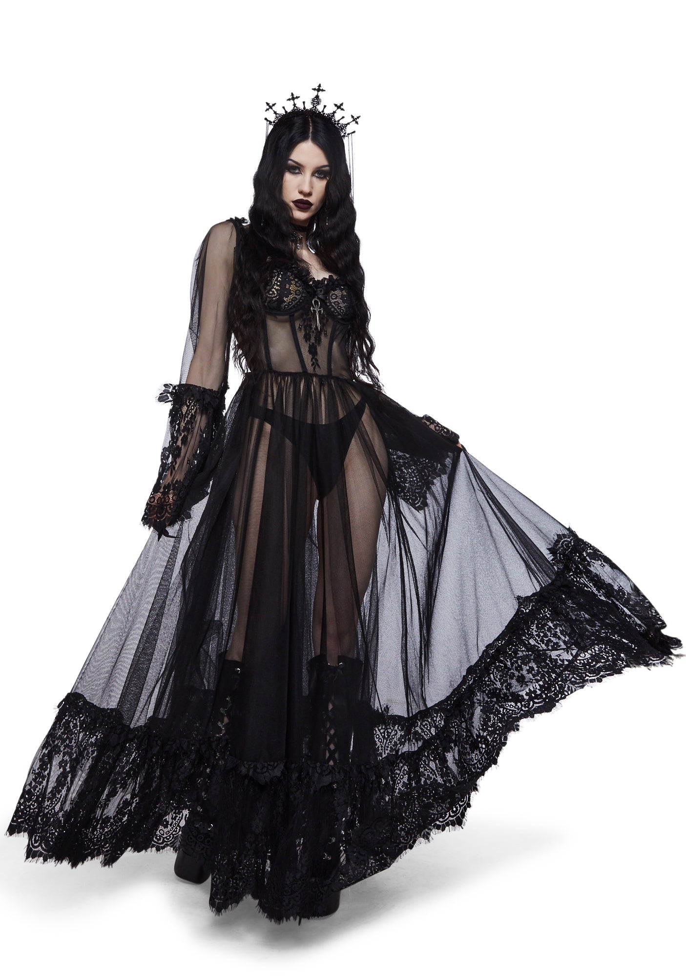 Dance With Death Maxi Dress - Black - Image 6
