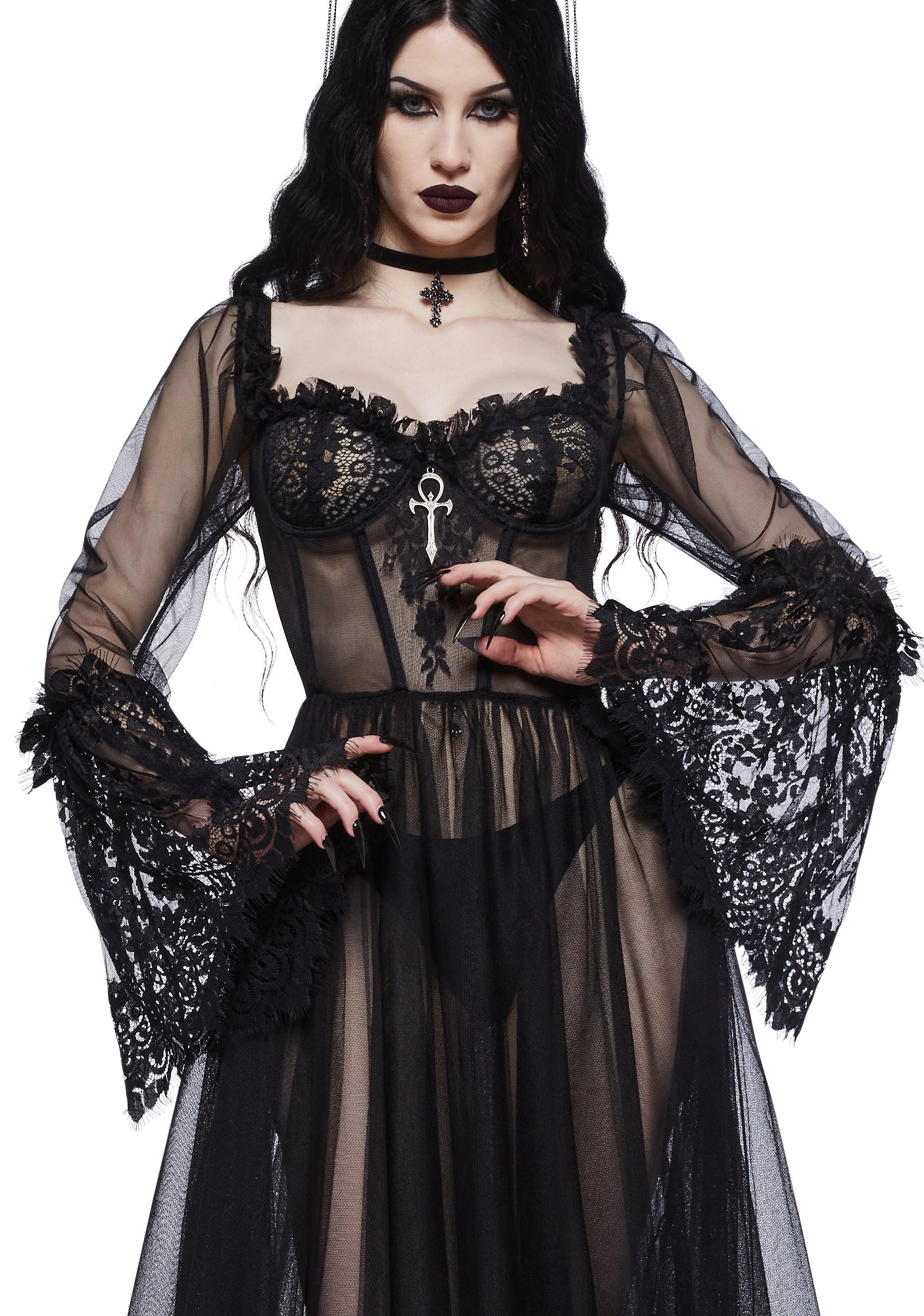 Dance With Death Maxi Dress - Black - Image 2