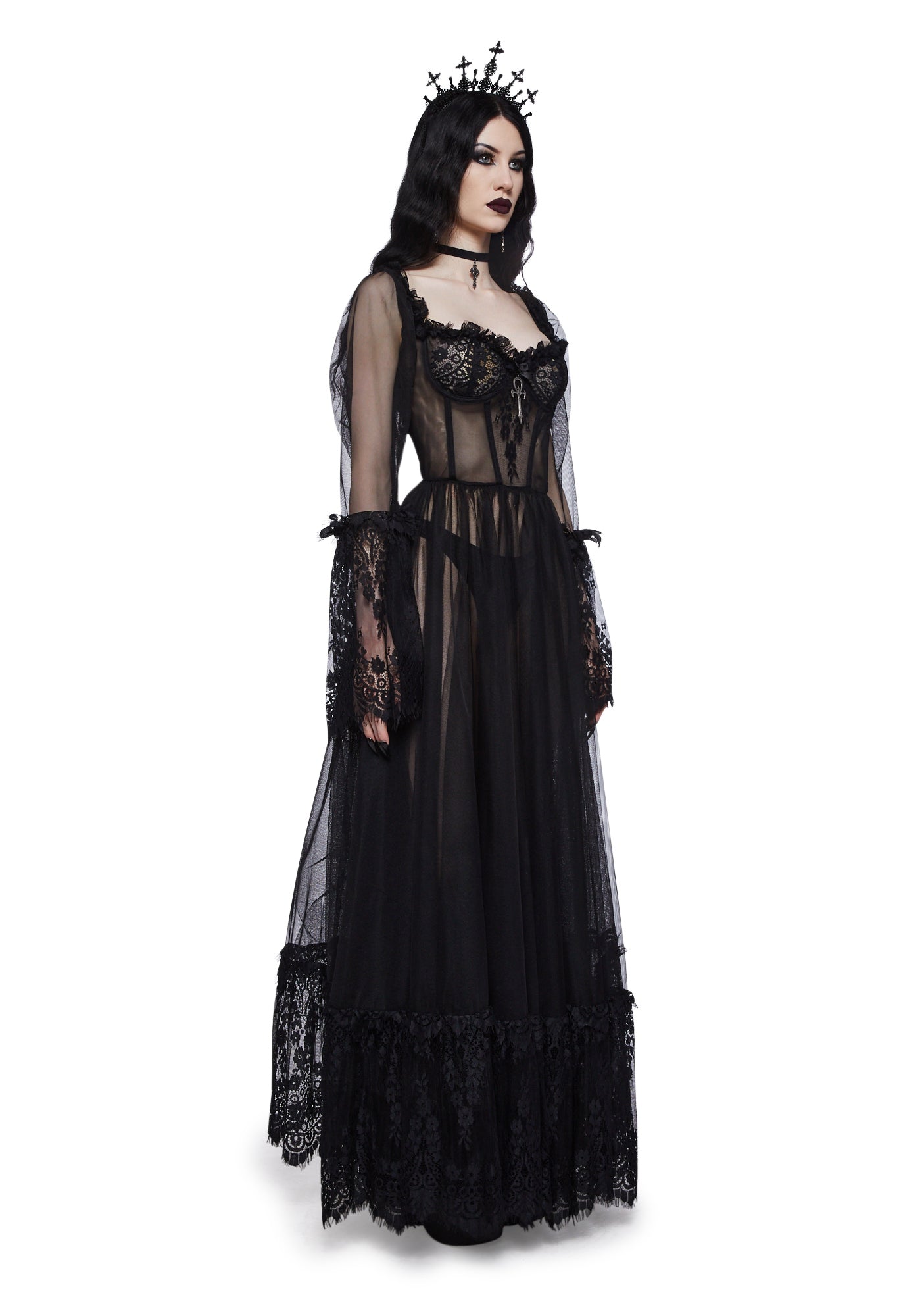 Dance With Death Maxi Dress - Black - Image 3