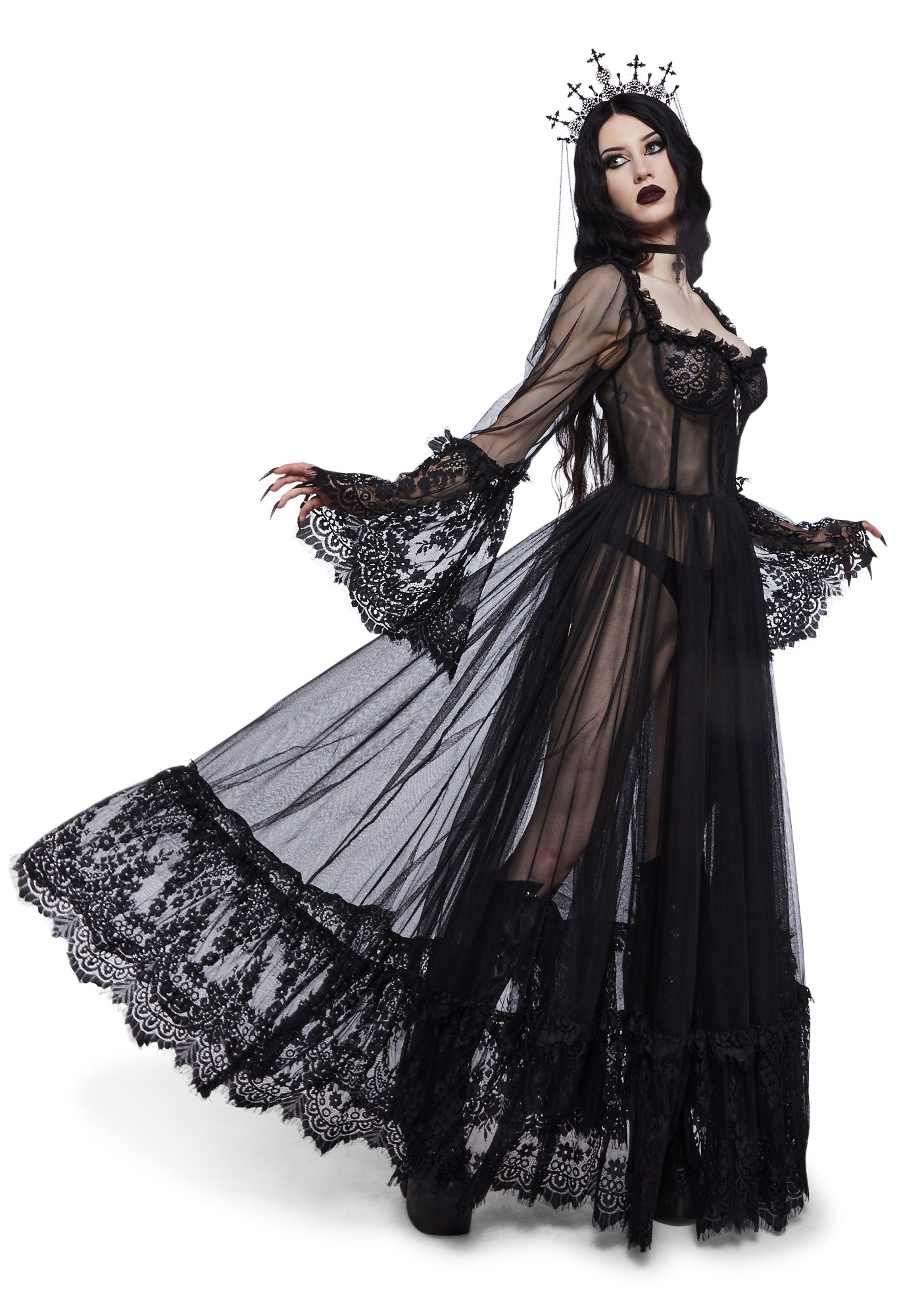 Dance With Death Maxi Dress - Black - Image 5
