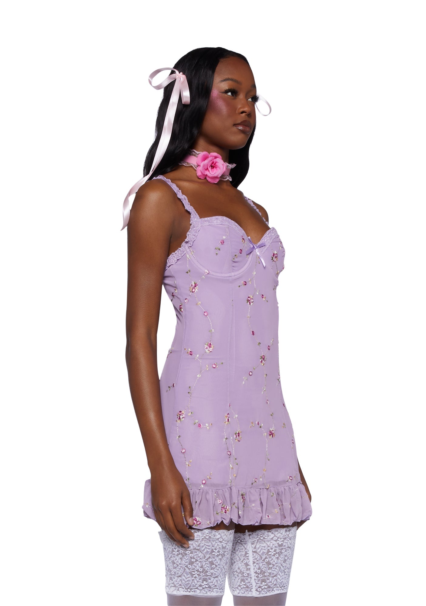I'm Baby Mini Slip Dress - Purple - Image 3