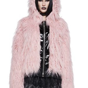 Nocturnal Critter Faux Fur Jacket