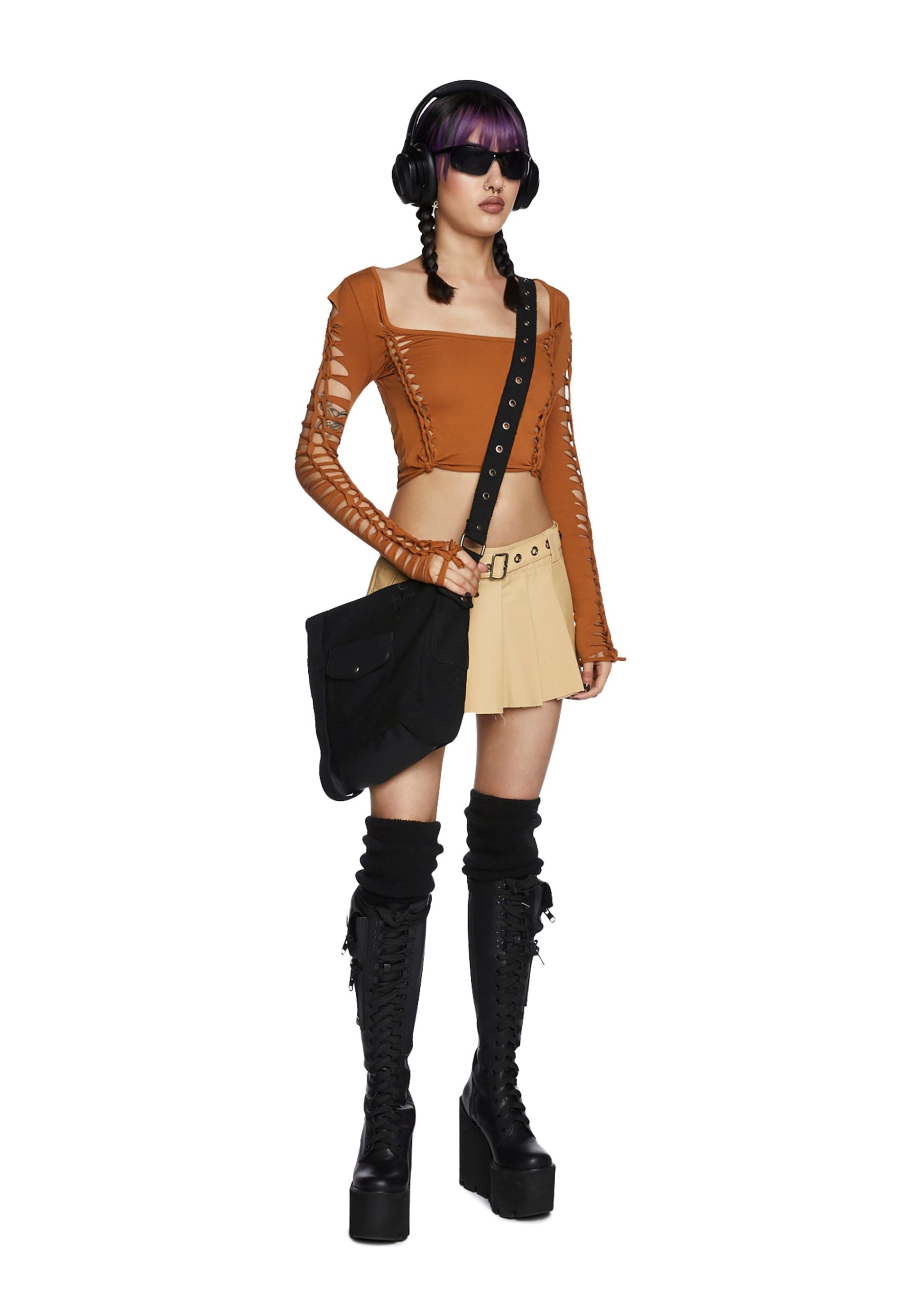 Alternative Spells Long Sleeve Top - Light Brown - Image 2