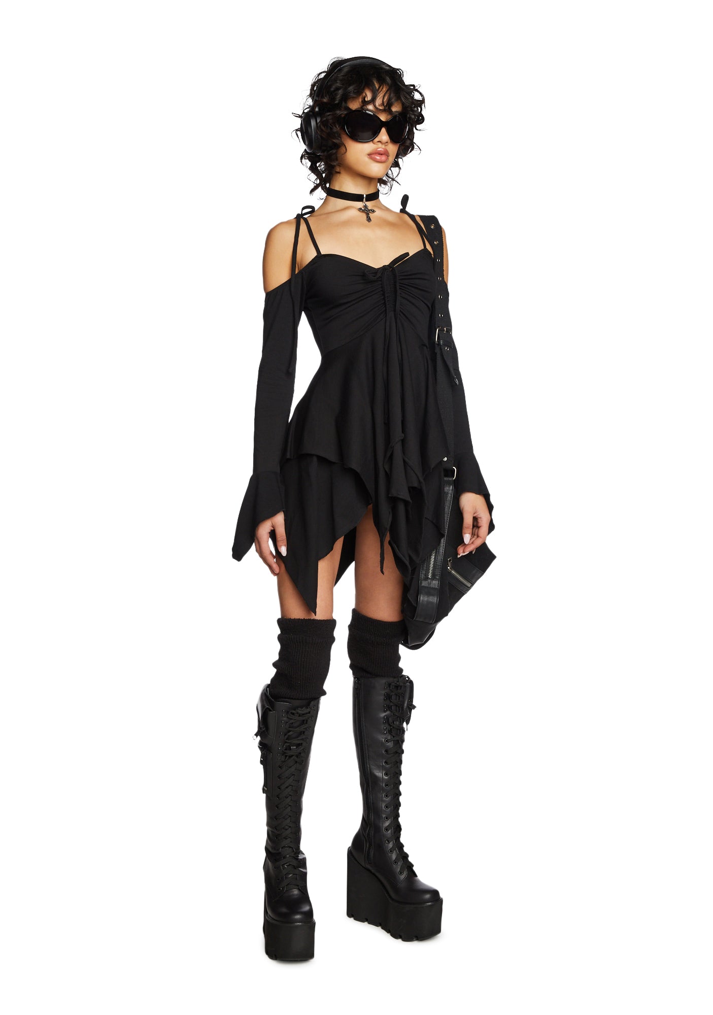 F is For Fairies Handkerchief Dress - Black - Image 3