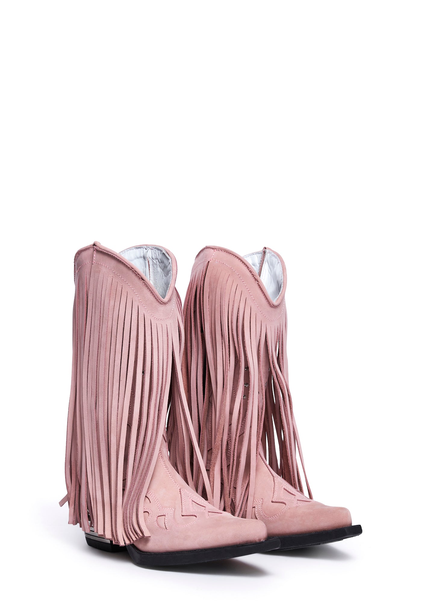 Pink West C6 Fringe Cowboy Boots - Image 4
