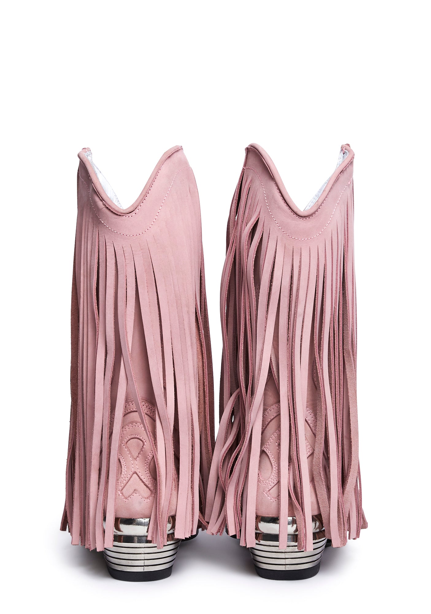 Pink West C6 Fringe Cowboy Boots - Image 3