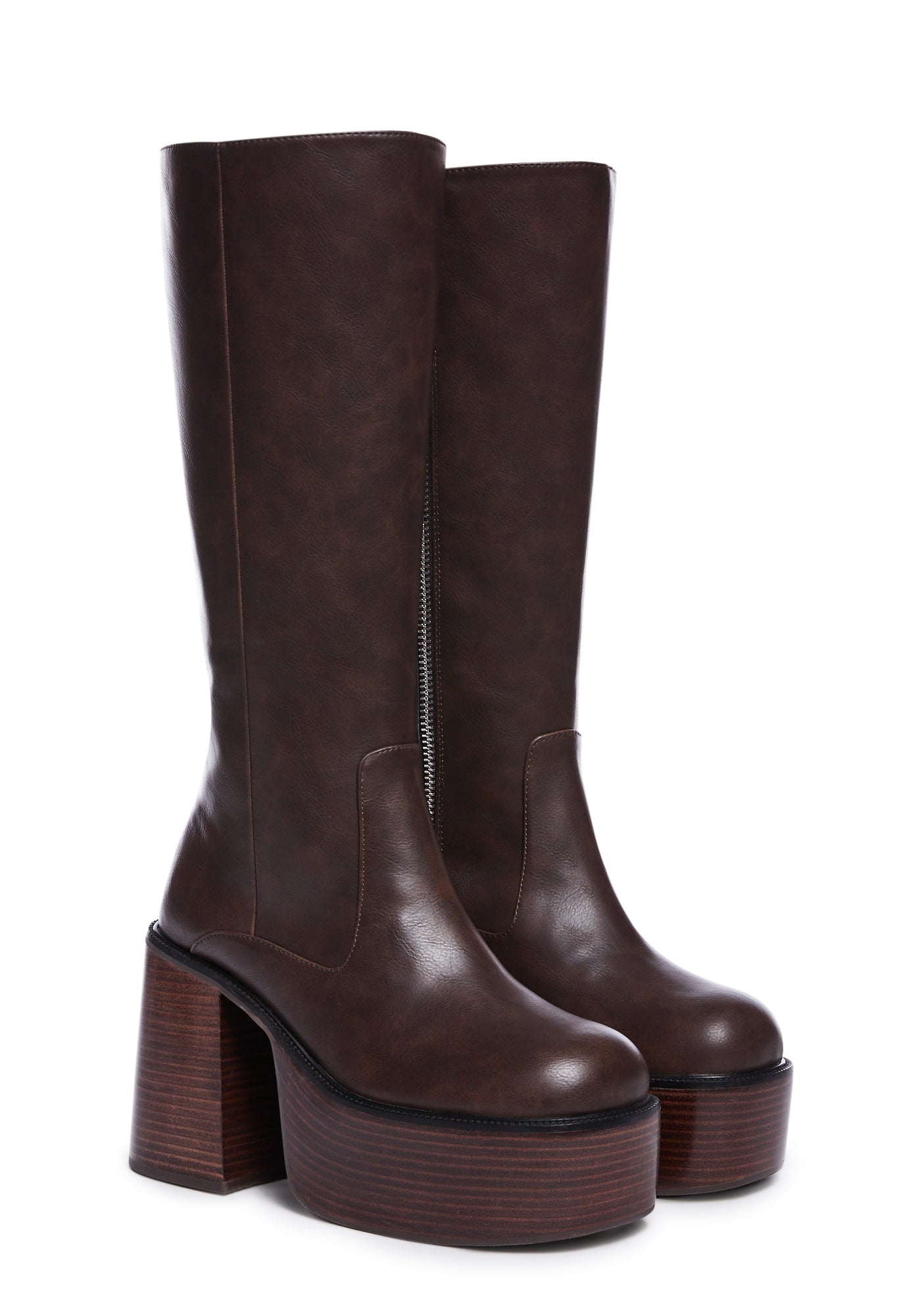 Vintage Soul Knee High Boots - Chocolate - Image 3