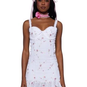I'm Baby Mini Slip Dress - White