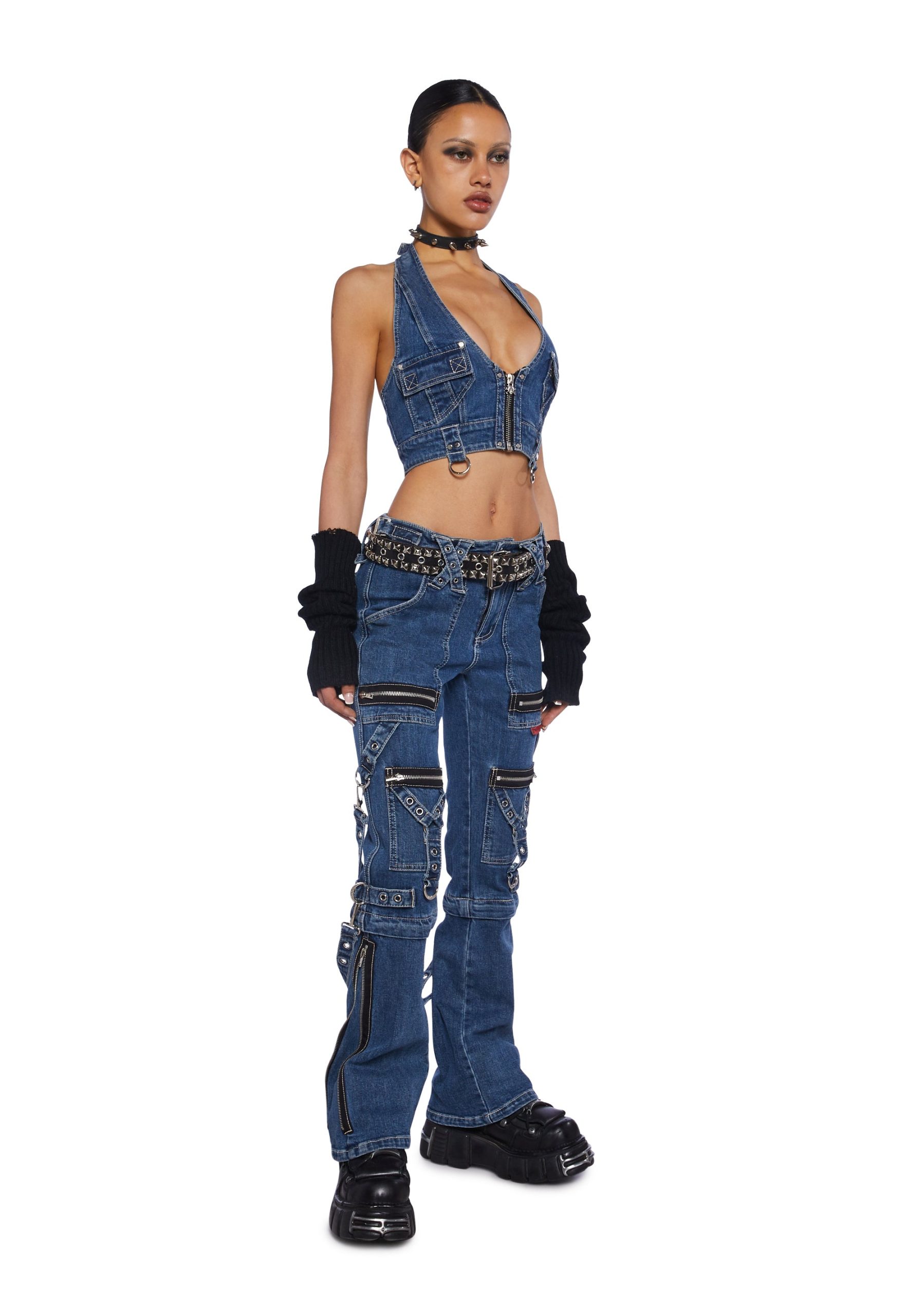 Zip to Zip Pants - Blue Denim - Image 2