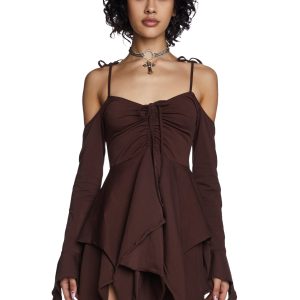 F is For Fairies Handkerchief Dress - Brown