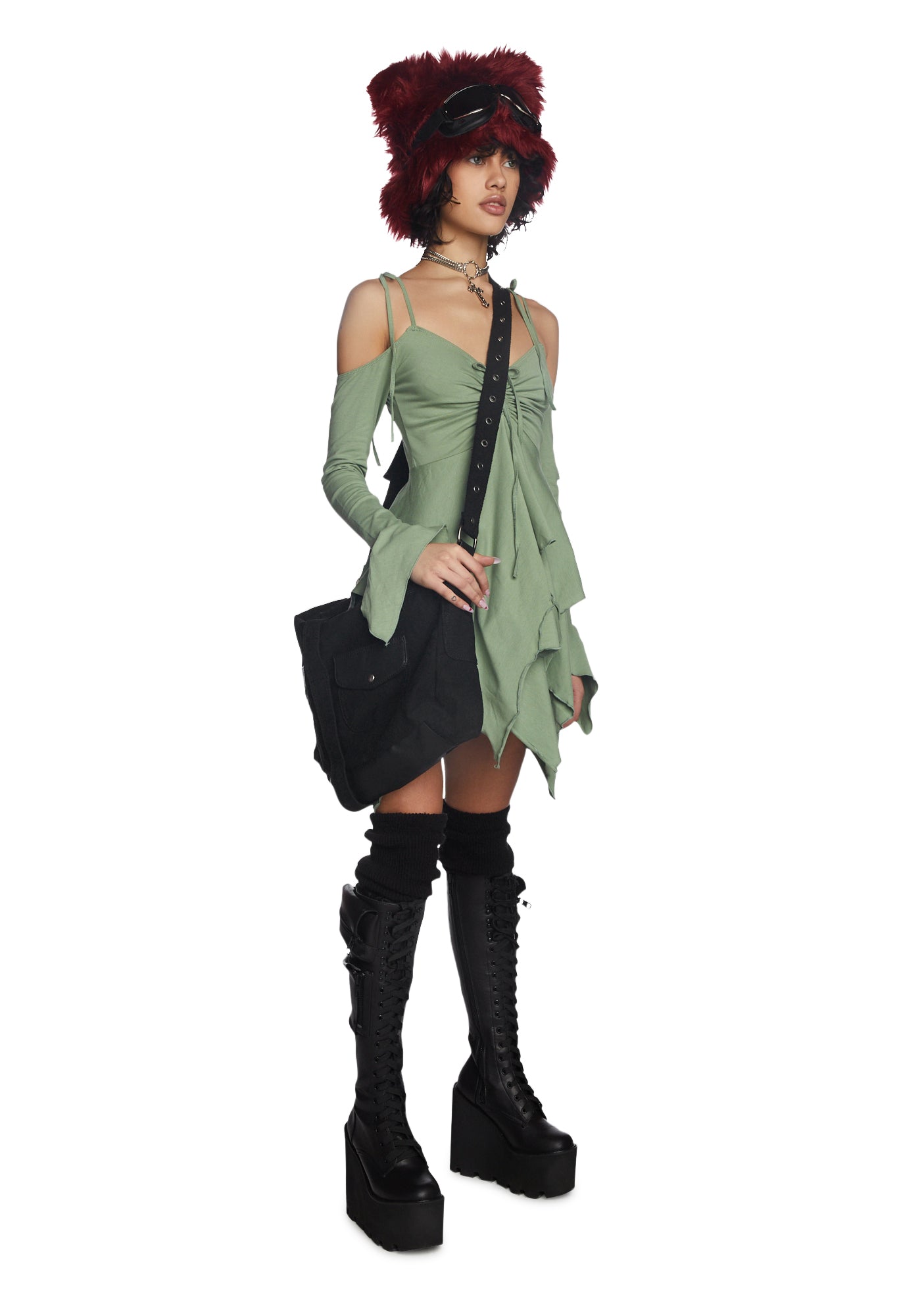 F is For Fairies Handkerchief Dress - Sage - Image 2