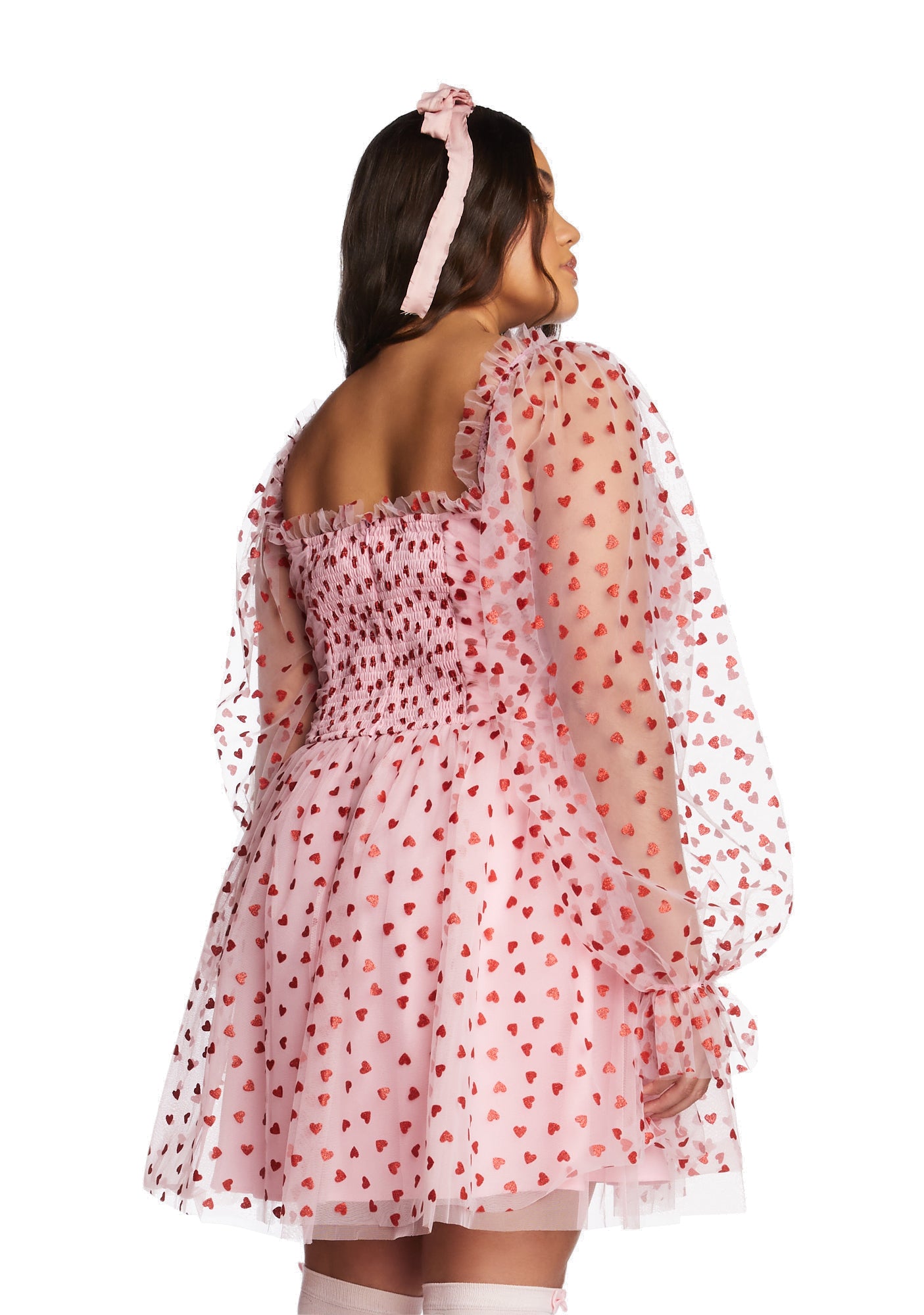 Plus Heavenly Affair Babydoll Dress-Pink - Image 5