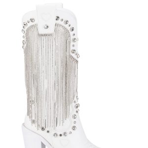 Present Perfect Cowboy Boots - White