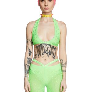 Stardust Showdown Bra Top - Neon Green