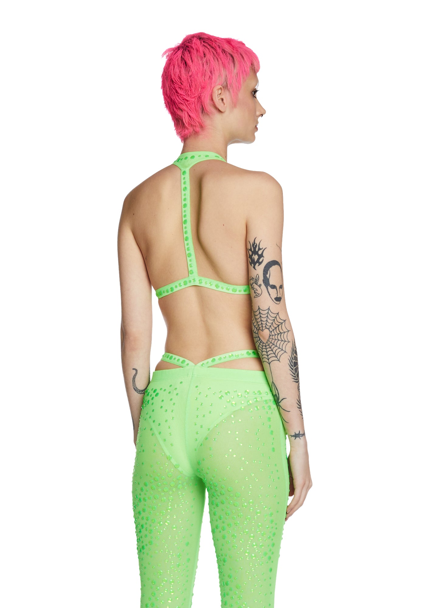 Stardust Showdown Bra Top - Neon Green - Image 4