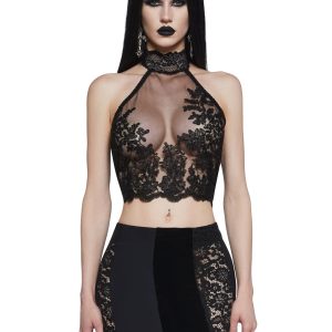 Crescent Moon Blues Mesh Top