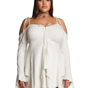 Plus F is For Fairies Handkerchief Dress - Ivory