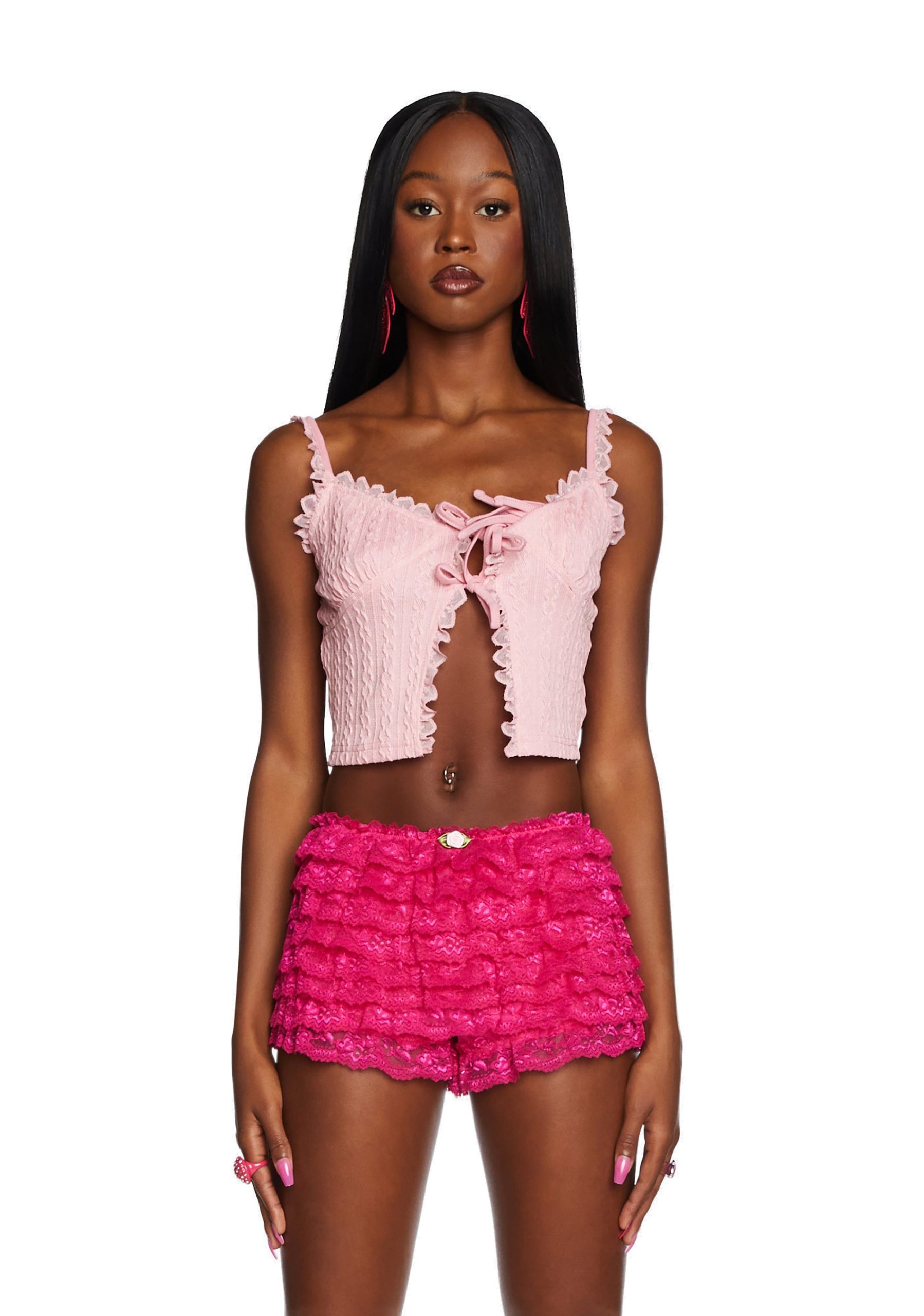 Game Of Lust Crop Top - Pink