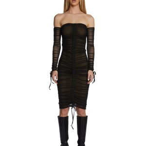 Swipe Left Mesh Midi Dress